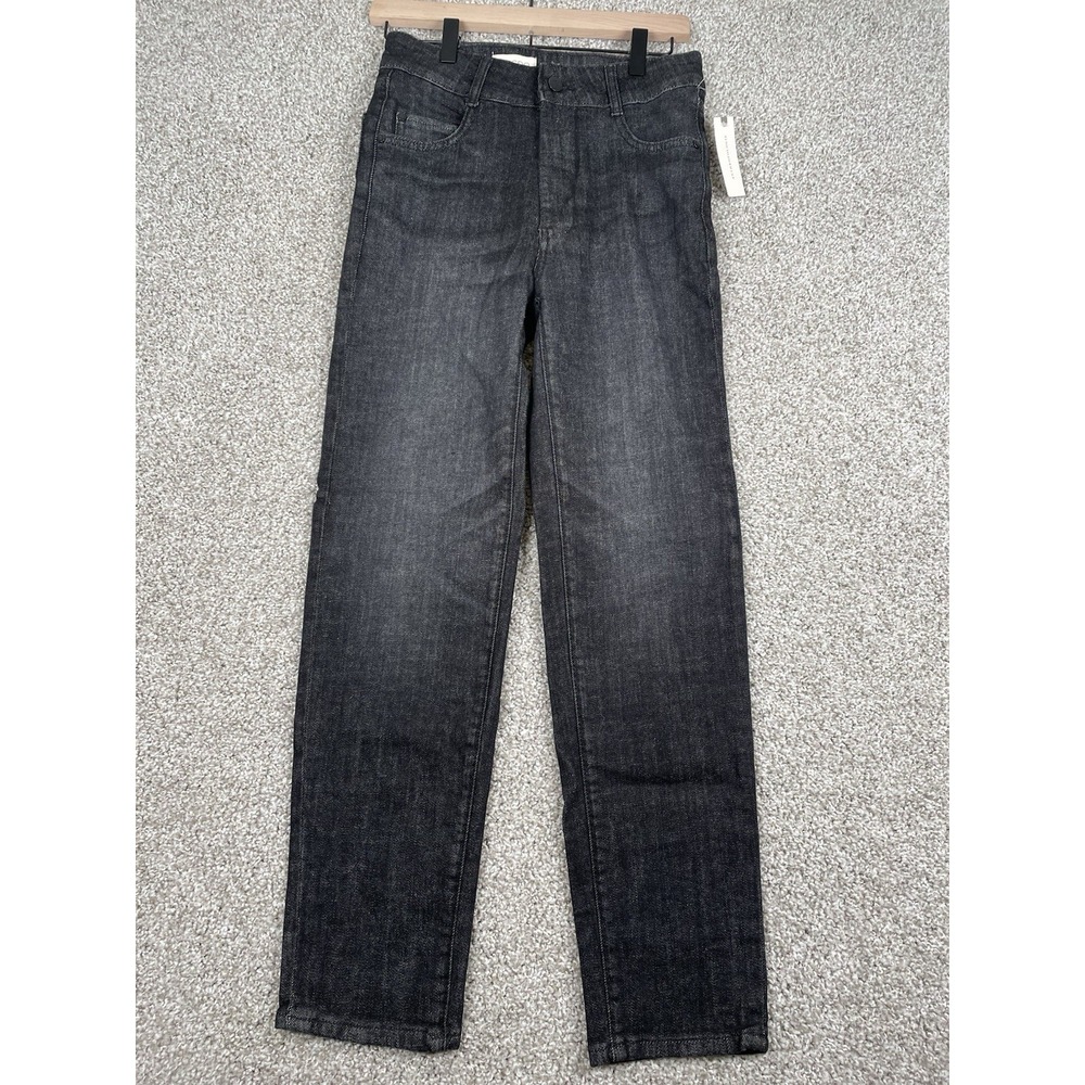 Pilcro Anthropologie High Rise Wide Leg Jeans Faded Washed Black Sz 26 NWT